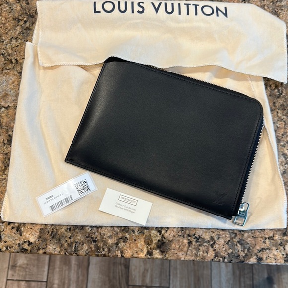 Louis Vuitton Accessories - FINAL MARK DOWN!!!!! AUTHENTIC Black Pouchette Jour GM Clutch Bag.